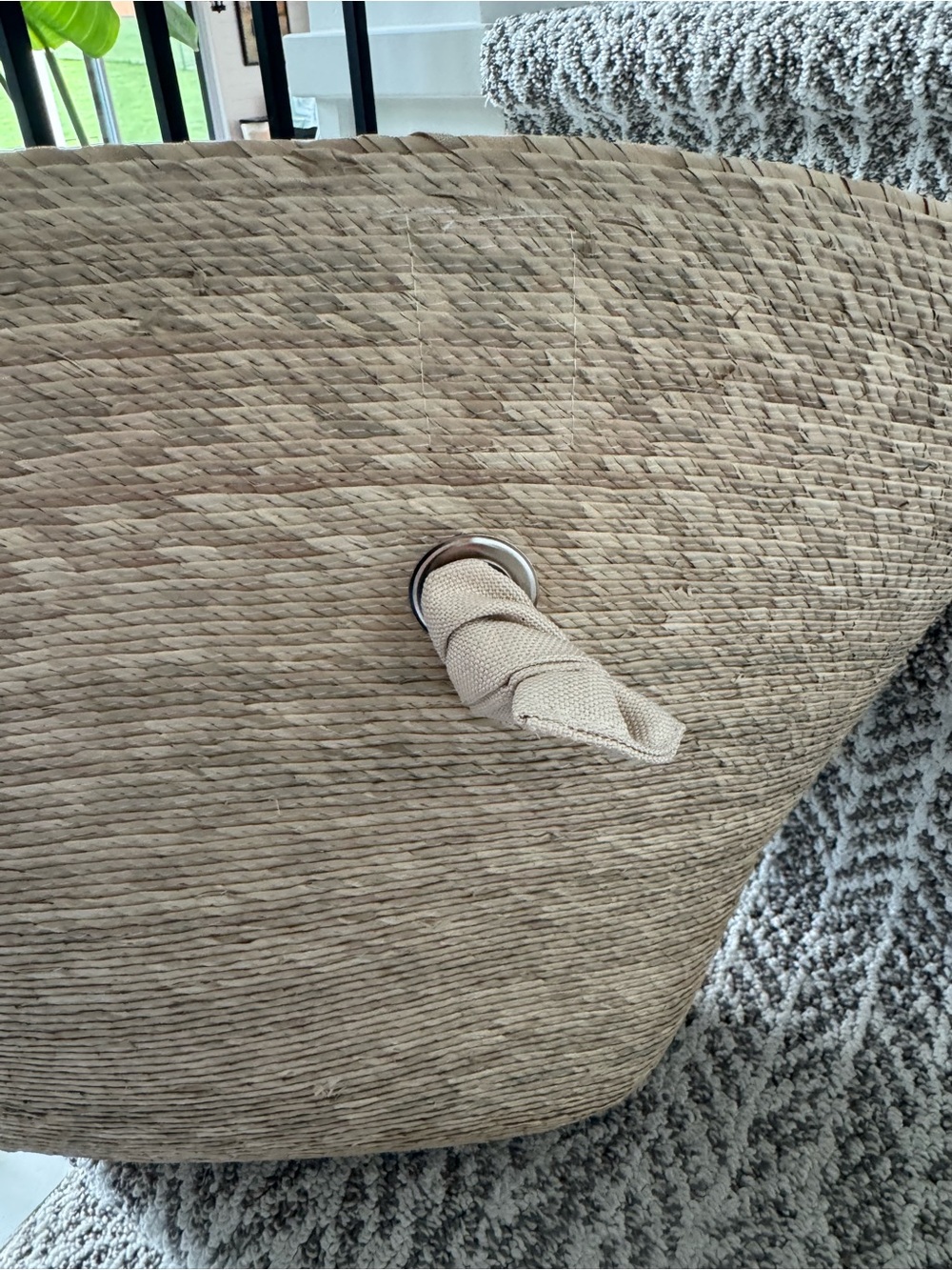 Paradisus by Melia Neutral Straw Tote with Taupe Fabric Handles - Picture 6 of 8